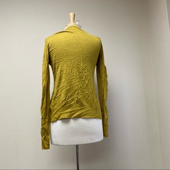 Escio Classic Solid Knit Cardigan Olive Green Size Small - Picture 2 of 3